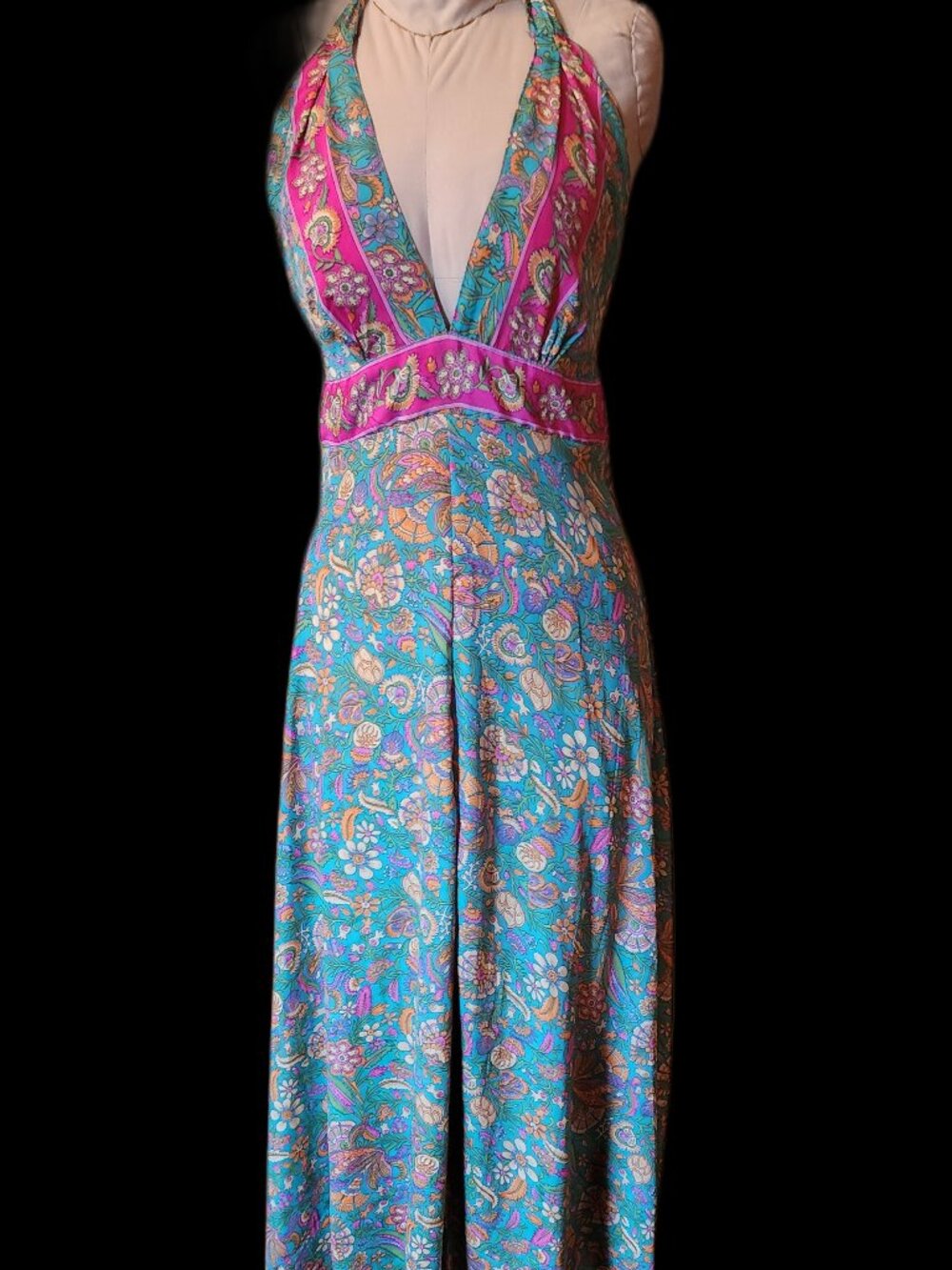 Gorgeous, Silky, Egyptian, Low Back Halter Maxi Dress